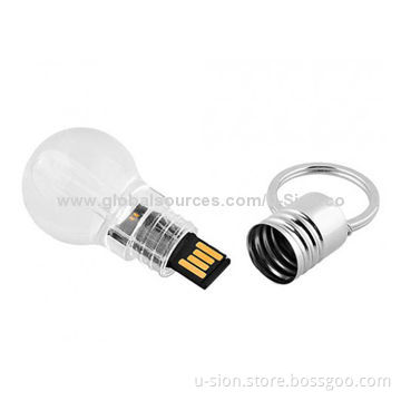 Light Bulb-shaped USB Pen Drive with 64MB to 32GB Memory Capacity, OEM/ODM Orders are Welcome